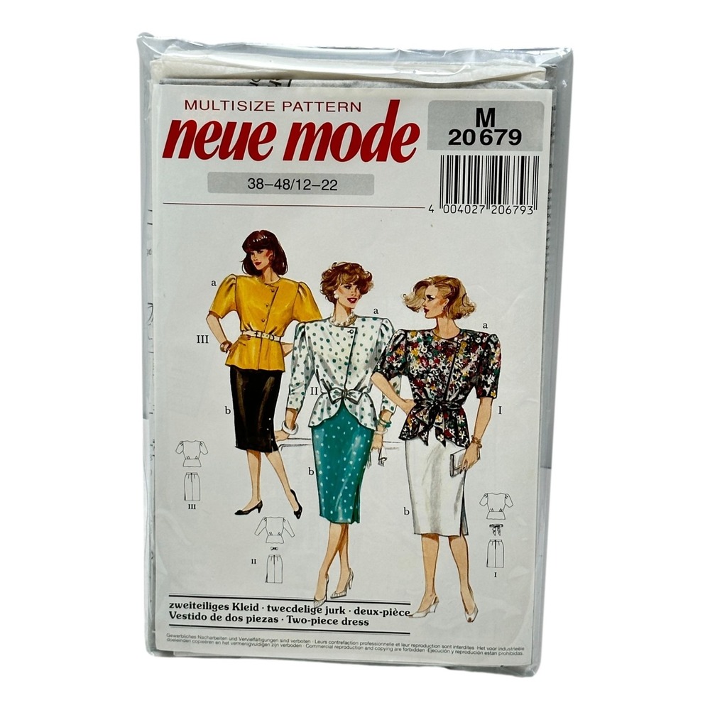 Neue Mode STIL Pattern S20679 Blouse 80s Diana Sewing 12 to 22 New Sealed